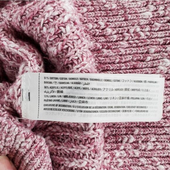 🔹️Abercrombie & Fitch Pink Variegated Knit Oversized Long Sleeve Sweater Medium - Picture 8 of 9